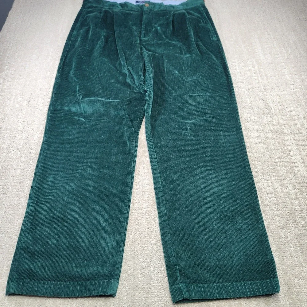 Tommy Hilfiger Corduroy Pants Men 38x30 *READ Pleated High Rise Trouser Baggy